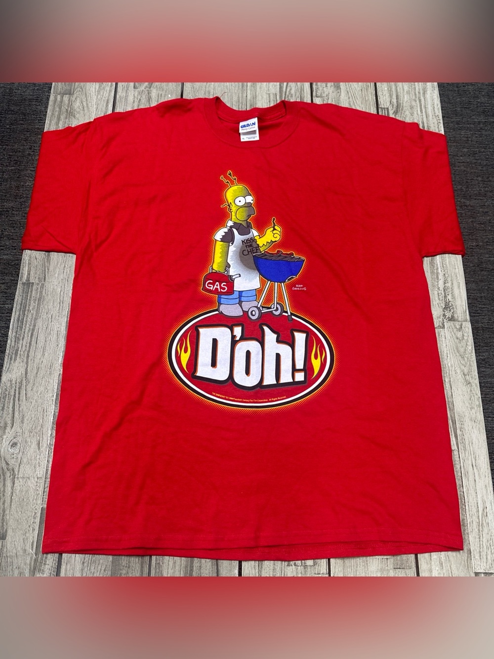 Y2K 2009 Hommer Simpsons T Shirt D’oh! SIze XLarge Red Grunge Humor